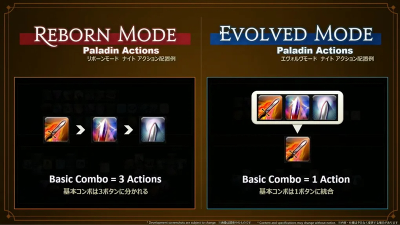 An illustration of the new Evolved combat mode interface for Final Fantasy 14