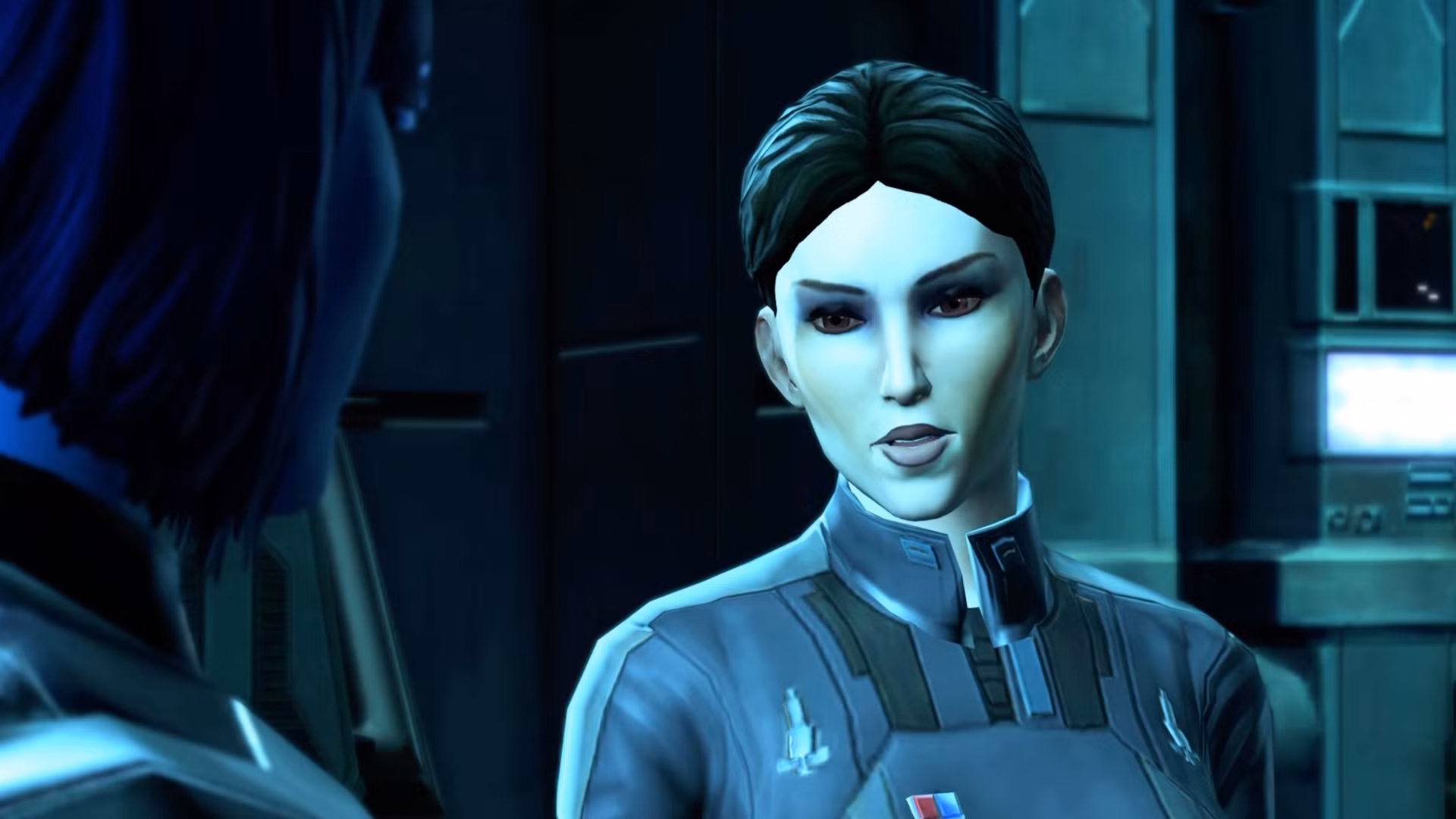 Kay Vess in a cantina from Star Wars Outlaws