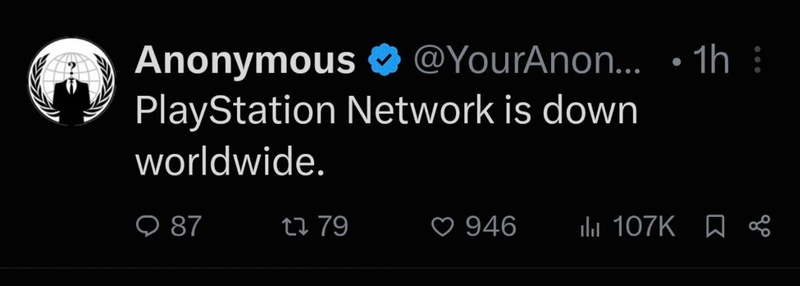 Players reacting to PSN outage on social media