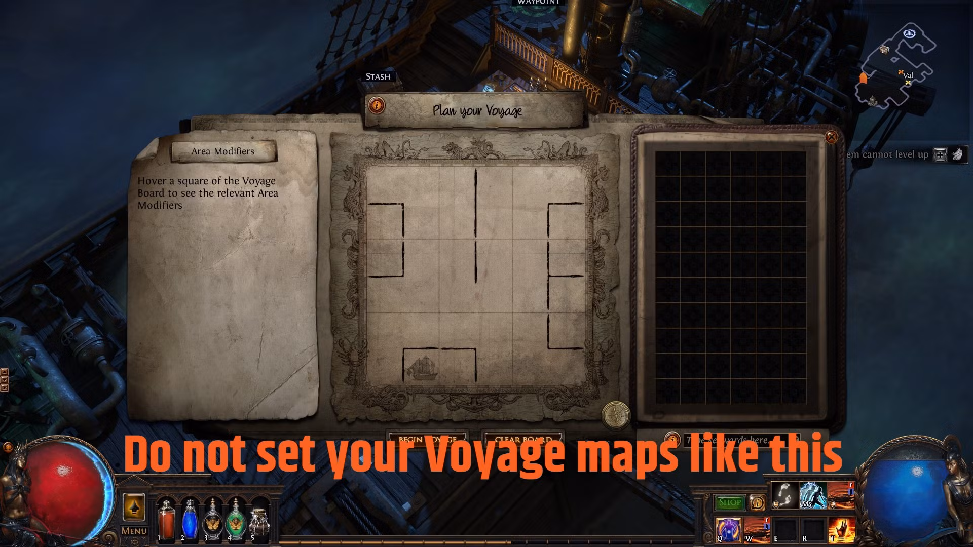 Path of Exile Curse of the Allflame voyage map