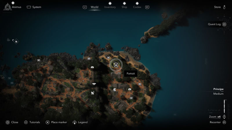 Location of Bartholomew Roberts portrait in Assassin's Creed Black Flag Resynced