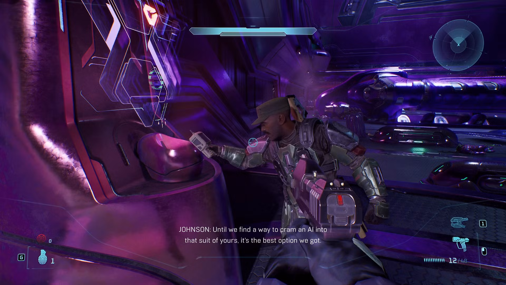 A combat corridor in Halo: Campaign Evolved’s Boarding Action bonus mission
