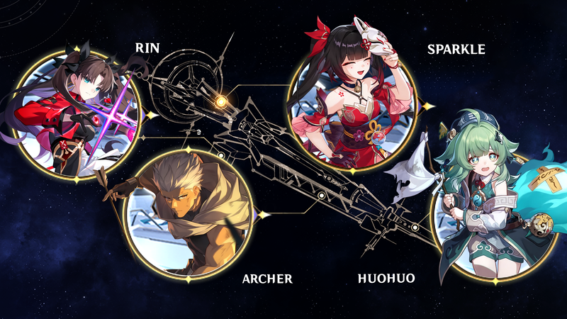 Rin Tohsaka Archer Sparkle Huohuo team composition in Honkai Star Rail