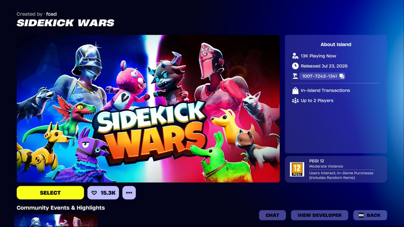 Fortnite sidekick Creative islands