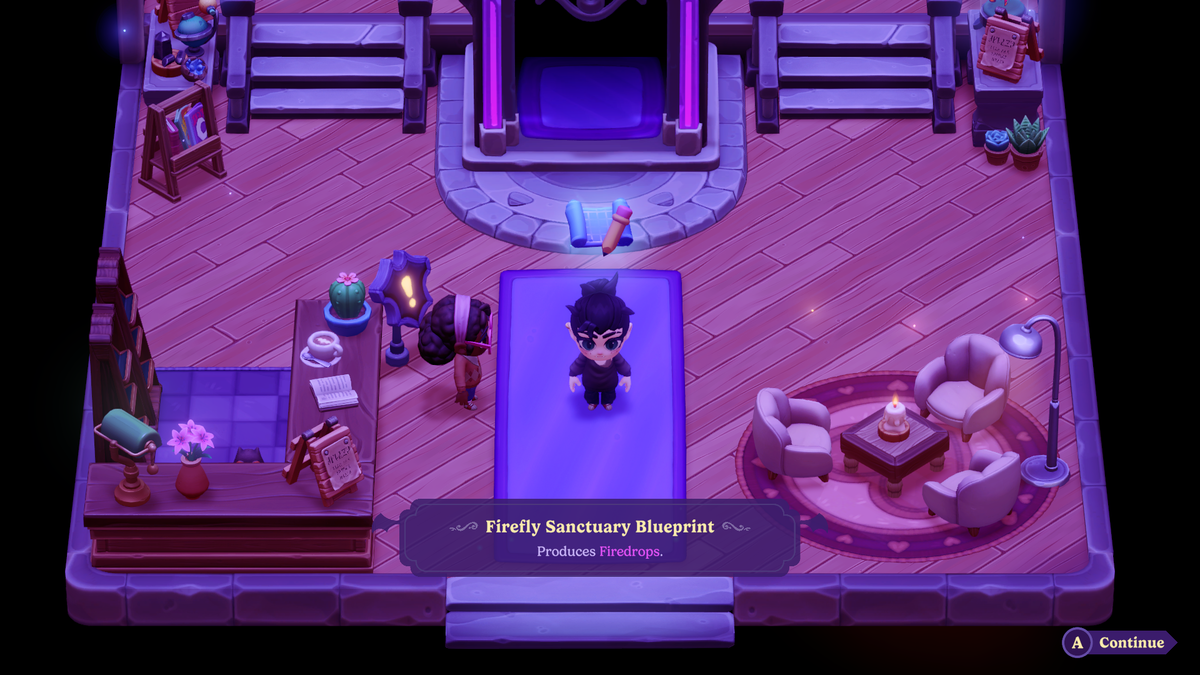 Firefly Sanctuary blueprint showing the crafting requirements