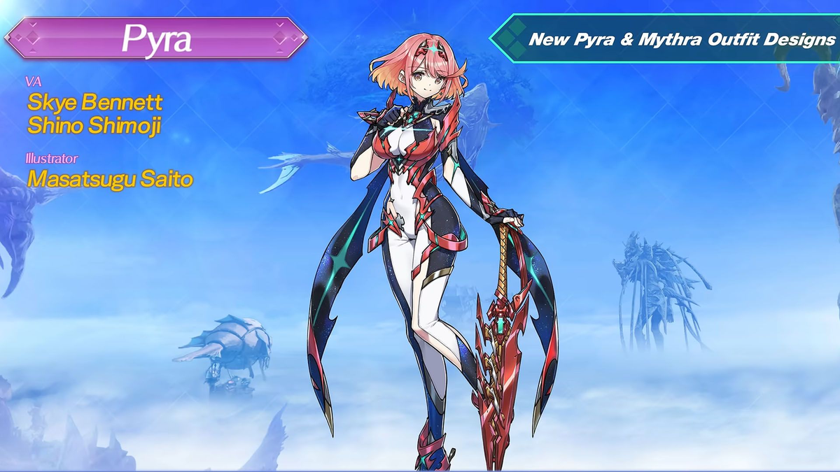 Pyra's new outfit for Xenoblade Chronicles 2 on Nintendo Switch 2