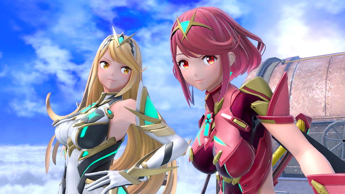 Pyra appearing in Super Smash Bros.