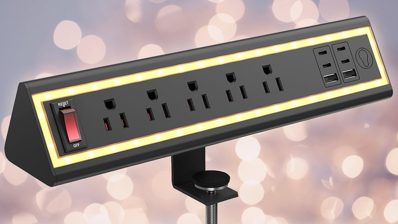 11-Outlet Desk Clamp Power Strip with Warm LED Night Light Drops to $18 (40% Off)
