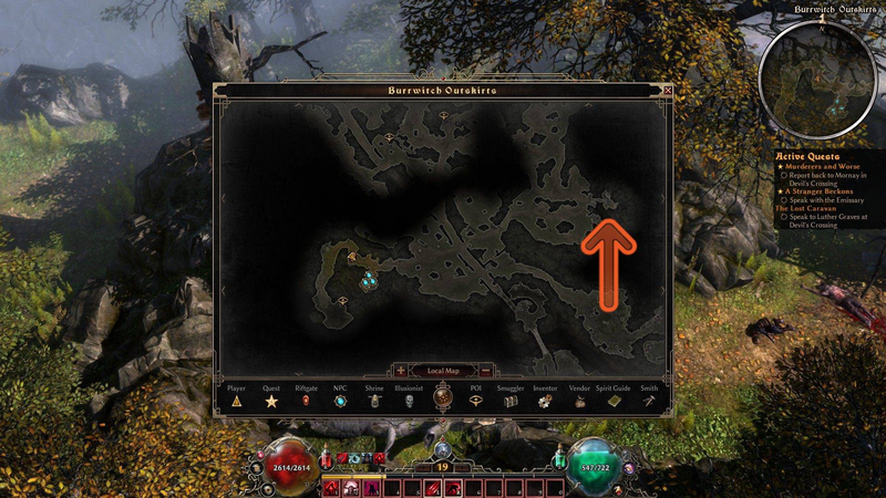 Angrim's isolated camp location