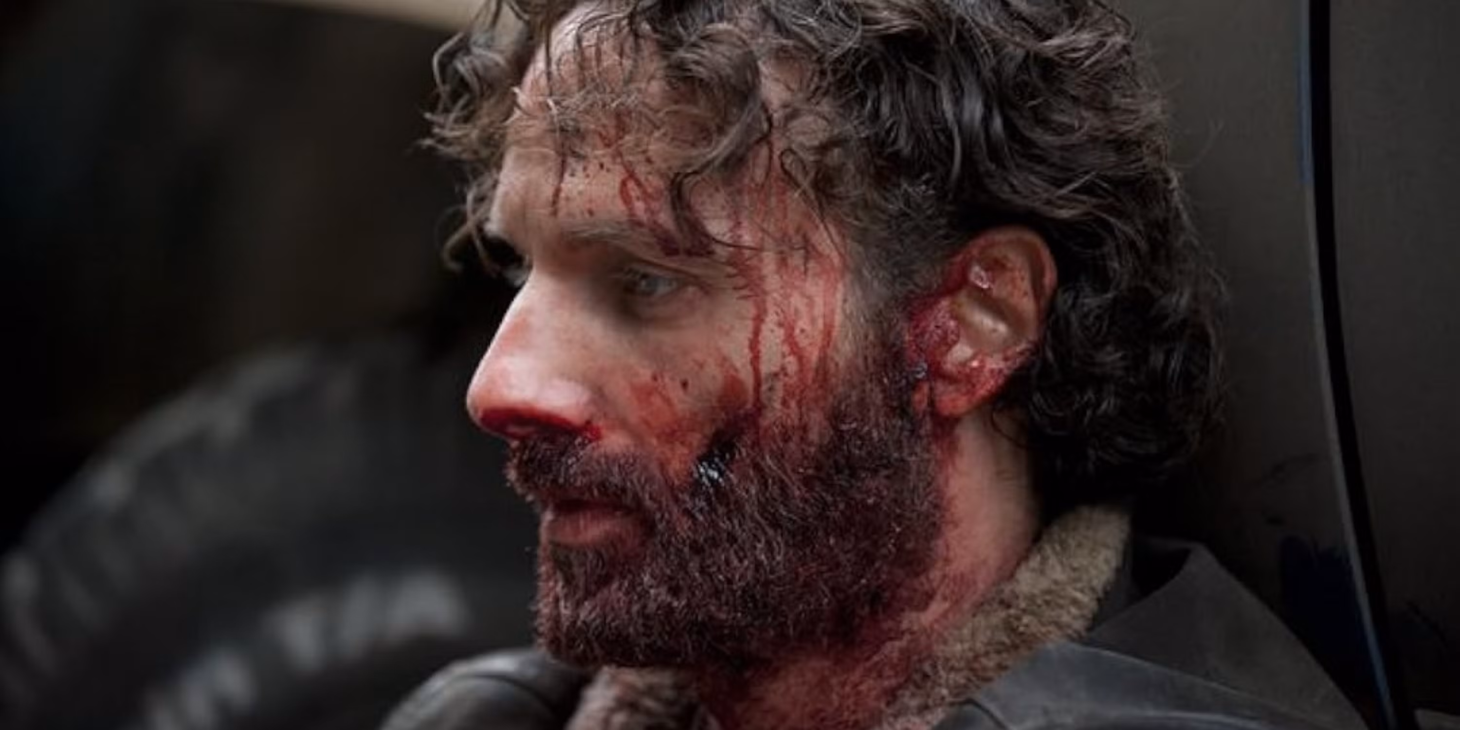 Rick Grimes covered in blood in The Walking Dead